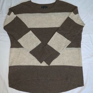 Brown and Cream Striped Sweater
